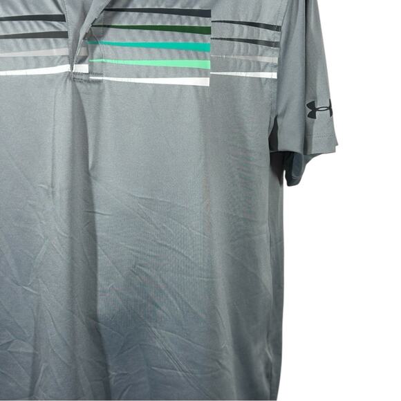 Under Armour ColdBlack Performance Gray Polo Shirt Heat Gear Loose Fit Medium - Picture 6 of 14
